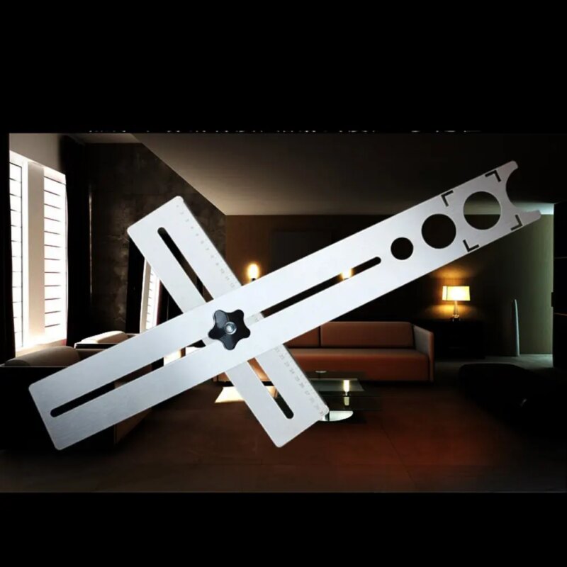 Règle universelle réglable résistante à 360°, avec 3 scie-cloches, guide de perçage pour Céramique, Marbre, Verre – Image 5