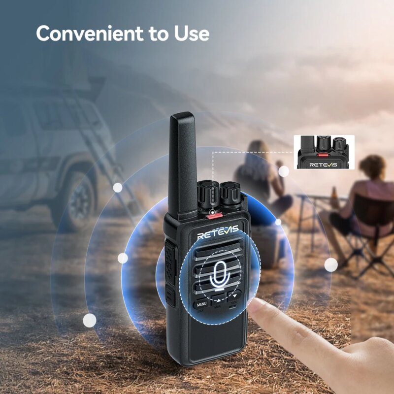 Lot de 2 Talkie-Walkie RT668B sans licence (PMR446/FRS), construction robuste, appels sécurisés – Image 4