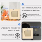 Interrupteur d’éclairage à bouton-poussoir en verre trempé, 10A, Or – Image 10