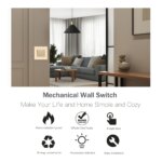 Interrupteur d’éclairage à bouton-poussoir en verre trempé, 10A, Or – Image 12