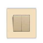 Interrupteur d’éclairage à bouton-poussoir en verre trempé, 10A, Or – Image 2