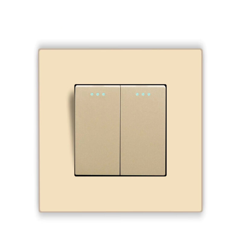 Interrupteur d’éclairage à bouton-poussoir en verre trempé, 10A, Or – Image 2