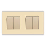 Interrupteur d’éclairage à bouton-poussoir en verre trempé, 10A, Or – Image 5