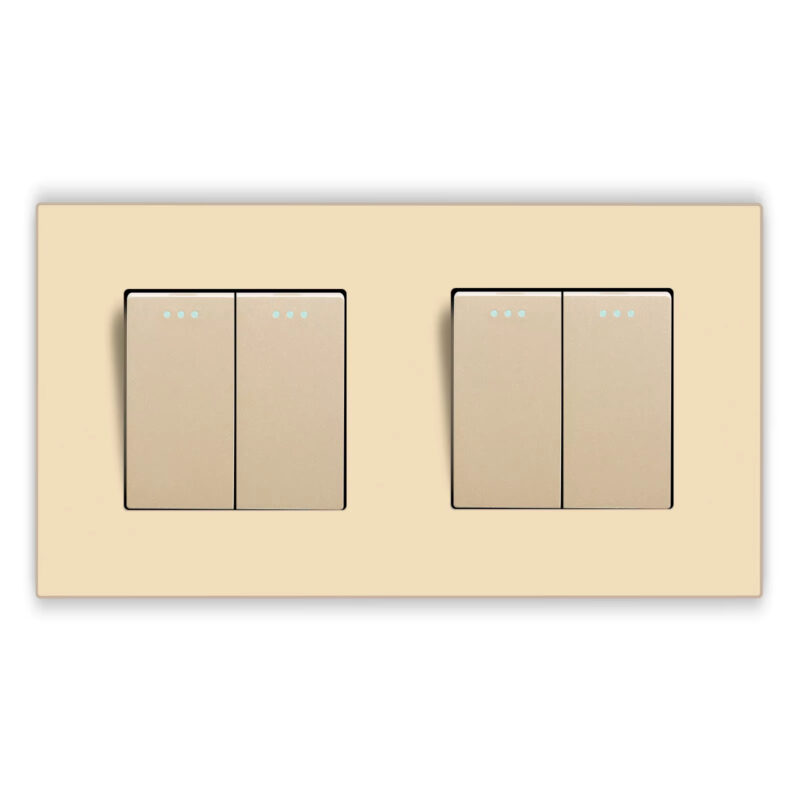 Interrupteur d’éclairage à bouton-poussoir en verre trempé, 10A, Or – Image 5