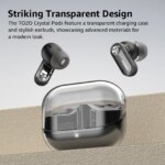 Écouteurs intra-auriculaires sans fil Crystal Pods, Bluetooth 5.4, Micro ENC AI, ANC, appels clairs avec étui transparent – Image 3
