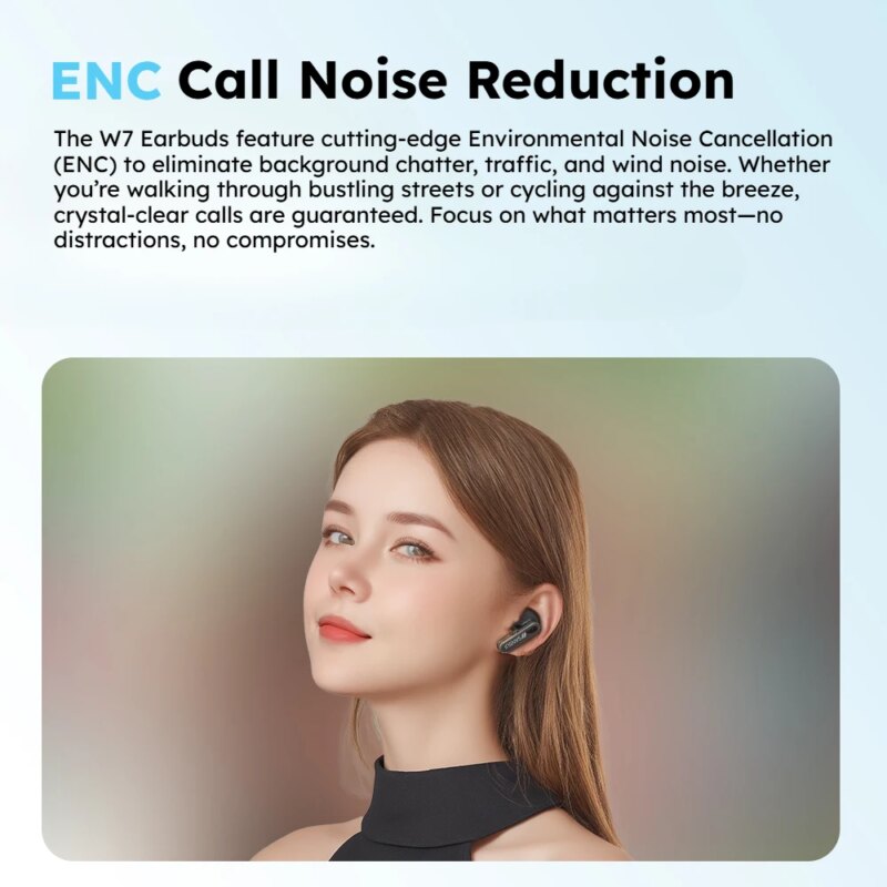 Écouteurs W7 ANC TWS, Bluetooth 5.4,  réduction de bruit 35dB, basses puissantes, IPX4, 30H d'autonomie – Image 6
