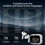Écouteurs intra-auriculaires avec traducteurs intelligents IA, 144 langues & accents,  60 heures d'autonomie – Image 3
