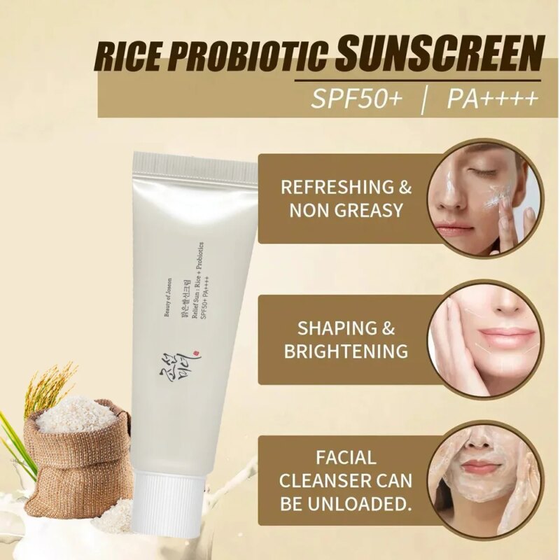 Lot de 3 Beauty of Joseon Relief Sun SPF50+ PA++++, protection UV, éclat & hydratation, écran solaire hydratant au riz et probiotiques, 3 x 50 ml – Image 6