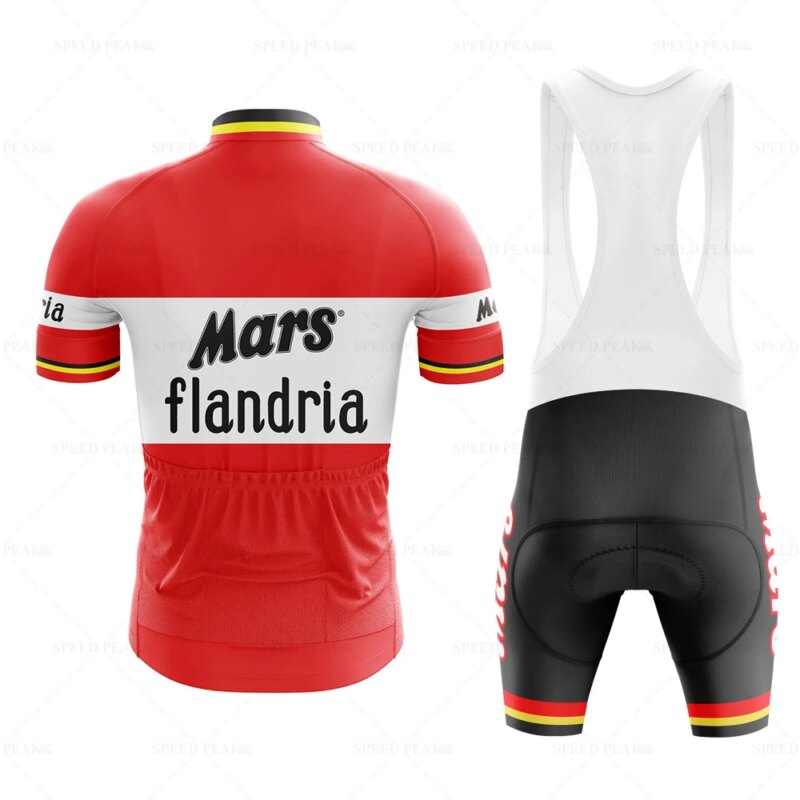 Ensemble Maillot de cyclisme rétro Mars Flandria, cuissard à bretelles avec coussin 9D – Image 2
