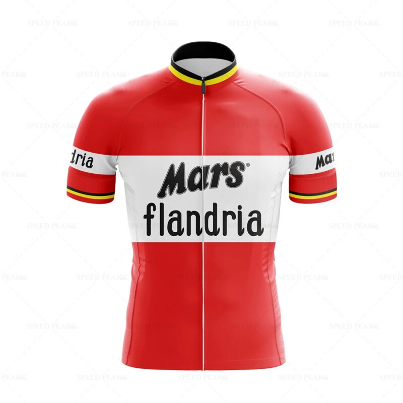 Ensemble Maillot de cyclisme rétro Mars Flandria, cuissard à bretelles avec coussin 9D – Image 3
