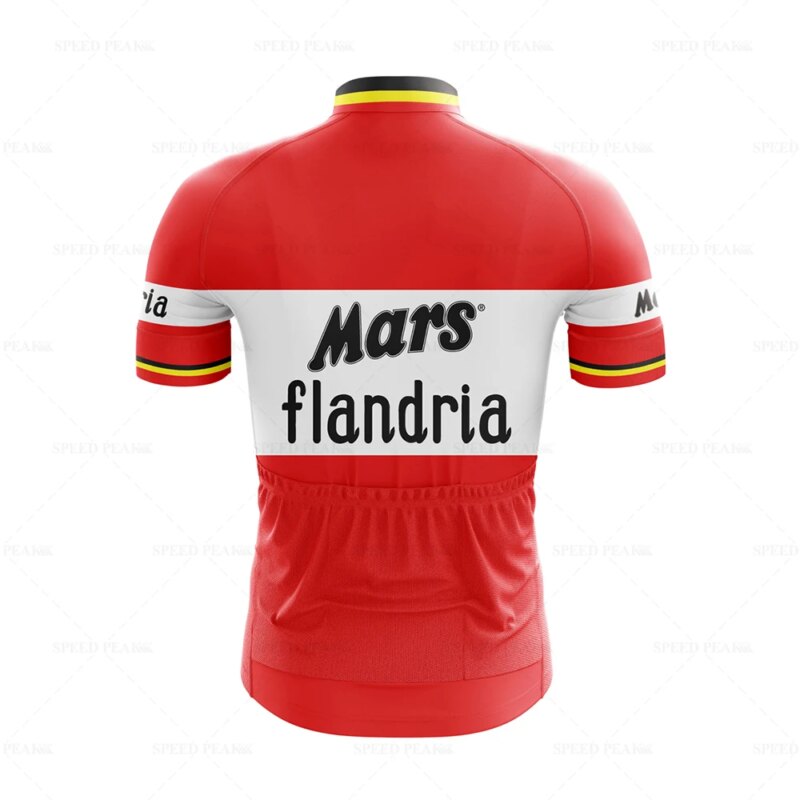 Ensemble Maillot de cyclisme rétro Mars Flandria, cuissard à bretelles avec coussin 9D – Image 4