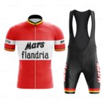 Ensemble Maillot de cyclisme rétro Mars Flandria, cuissard à bretelles avec coussin 9D – Image 5