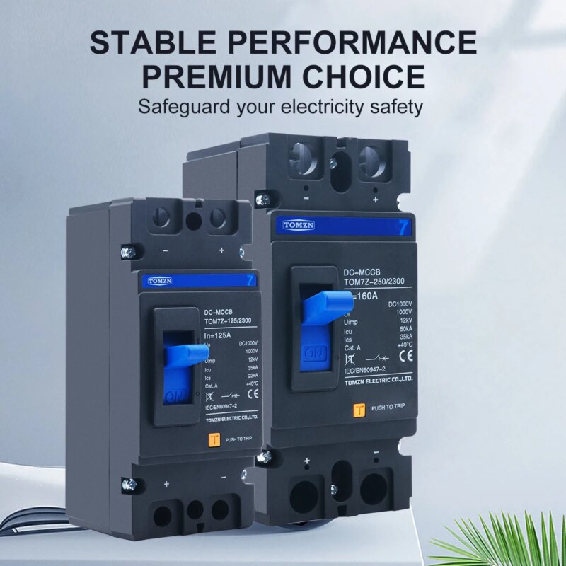Disjoncteur MCCB courant continu 125A/160A 1000V, boîtier moulé, protection contre surcharge et court-circuit – Image 5