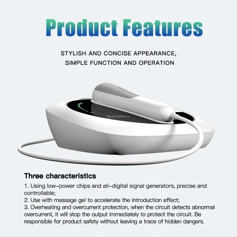 Appareil de thérapie par ultrasons 1MHz, Soulagement des douleurs, anti-âge, raffermissement du visage et du corps, 3 intensités, minuterie 30 min – Image 5
