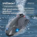 Bateau télécommandé Turbojet 2.4GHz, jusqu'à 40 km/h, refroidi à l’eau, étanche, LED, 14+ – Image 3