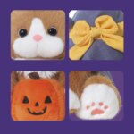 Peluche chat Halloween avec chapeau sorcier et citrouille, 25 cm – Image 5