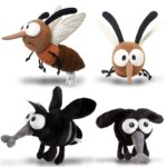 Peluche moustique rigolote en coton PP, 25 cm