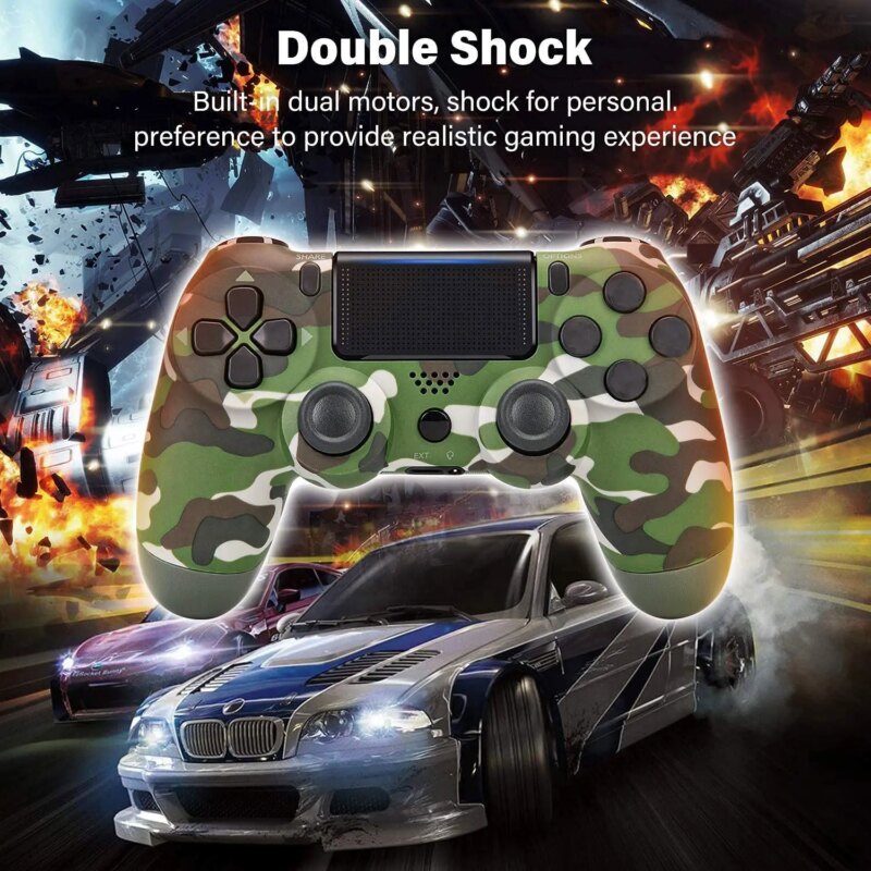 185407-nthlhd.jpg Manette sans fil Bluetooth, Compatible PS4 / PC / Android, Pavé tactile, LED & gâchettes précises – Image 2