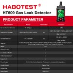 Détecteur de fuite de gaz HT609, Haute sensibilité 50-1000 PPM, LCD – Image 4