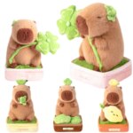 Peluche capybara plante, jouet doux en coton, décoratif et oreiller doux, 30 cm
