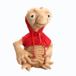 Peluche E.T. l’Extraterrestre en sweat rouge, coton PP doux, 28 cm – Image 2