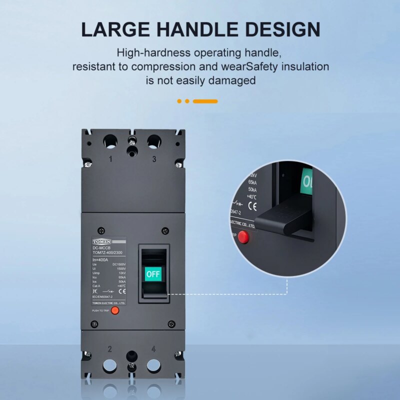 Disjoncteur DC MCCB 2P 1500 V, 300 A / 350 A / 400 A, Icu 65 kA, Ics 50 kA – Image 5