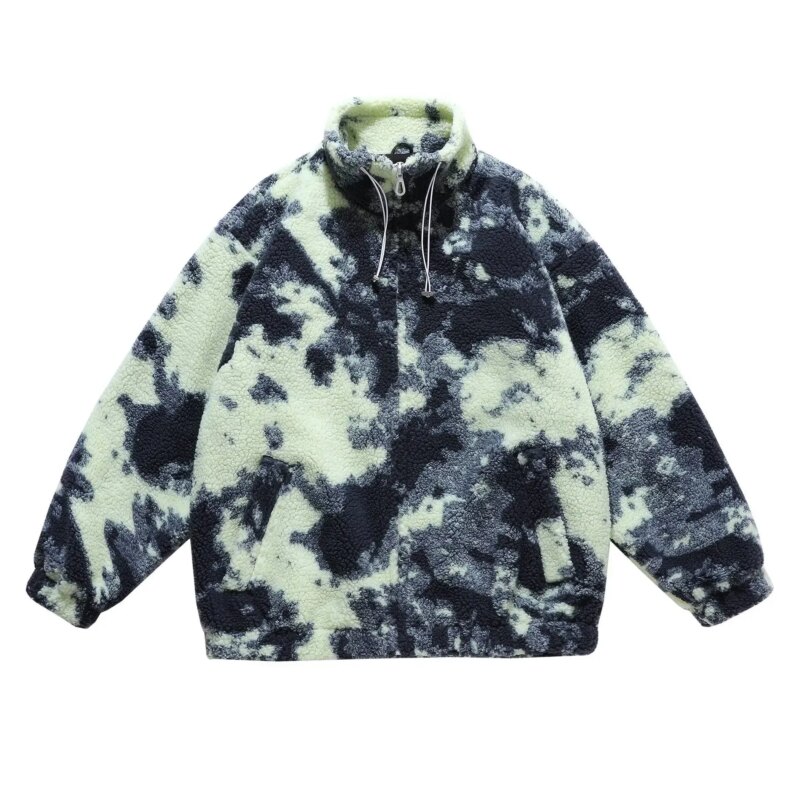 Parka sherpa en laine d’agneau synthétique, style streetwear Harajuku, chaude, oversize, col montant, fermeture éclair – Image 9