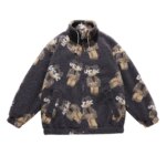 Parka sherpa en laine d’agneau synthétique, style streetwear Harajuku, chaude, oversize, col montant, fermeture éclair – Image 7