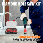 Jeu de scies cloches diamant 6–35 mm (12 pièces), Kit forets pour carrelage, marbre, granit, verre, Perçage à sec – Image 6