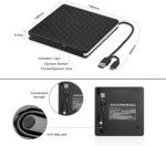 Lecteur CD/DVD externe USB 3.0 et USB-C – Graveur portable pour PC et Mac – Image 4