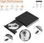 Lecteur CD/DVD externe USB 3.0 et USB-C – Graveur portable pour PC et Mac – Image 3