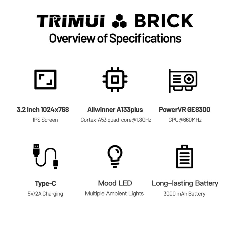 TRIMUI BRICK TG3040 – Console rétro portable 3,2″ IPS Linux – Image 6