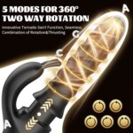 Vibromasseur Rabbit Tornado G-Spot Noir – Rotation 360°, poussée et 9 vibrations – Image 2
