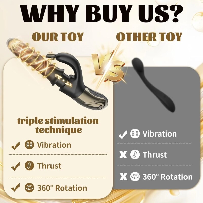 Vibromasseur Rabbit Tornado G-Spot Noir – Rotation 360°, poussée et 9 vibrations – Image 5