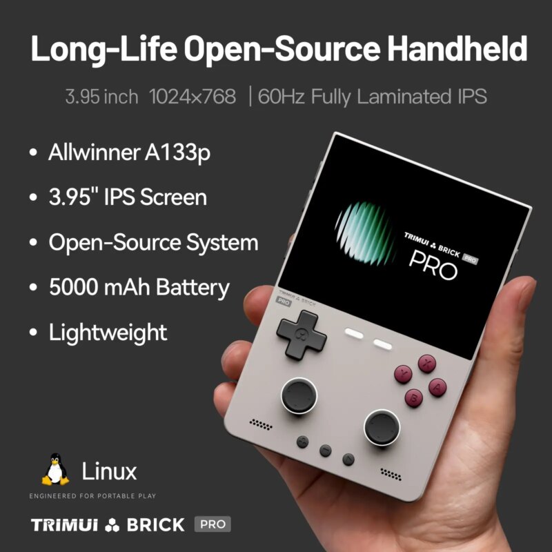 Console rétro portable TRIMUI BRICK PRO TG4040 – Écran IPS 3,95″, Linux, Wi-Fi et Bluetooth – Image 5