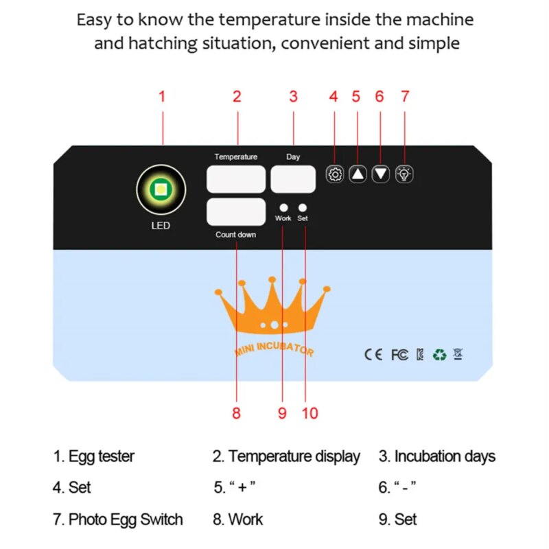 Mini incubateur automatique 15 œufs avec contrôle numérique de température – Image 4