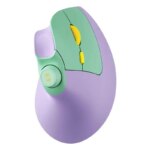 SEENDA MOU-302 – Souris Verticale Ergonomique Sans Fil Bluetooth – 3 Appareils, Silencieuse, Rechargeable – Vert & Violet