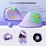 SEENDA MOU-302 – Souris Verticale Ergonomique Sans Fil Bluetooth – 3 Appareils, Silencieuse, Rechargeable – Vert & Violet – Image 3