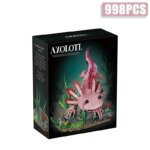 Axolotl Rose en Blocs de Construction – Salamandre Aquatique Articulée avec Décor Marin – Image 8